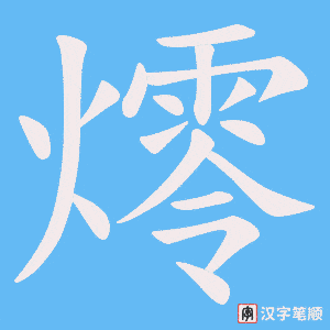 《燯》的笔顺动画写字动画演示