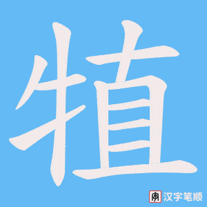 《犆》的笔顺动画写字动画演示