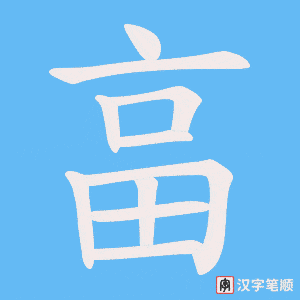 《畗》的笔顺动画写字动画演示