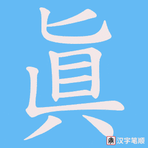 《眞》的笔顺动画写字动画演示