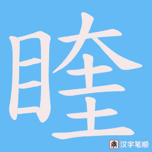 《睳》的笔顺动画写字动画演示