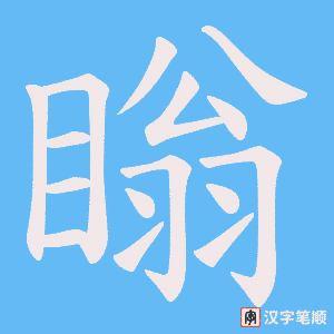 《瞈》的笔顺动画写字动画演示