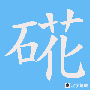 《硴》的笔顺动画写字动画演示