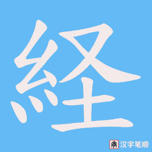 《経》的笔顺动画写字动画演示