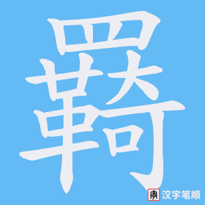 《羇》的笔顺动画写字动画演示