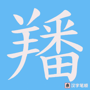 《羳》的笔顺动画写字动画演示