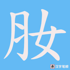 《肗》的笔顺动画写字动画演示