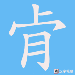 《肻》的笔顺动画写字动画演示