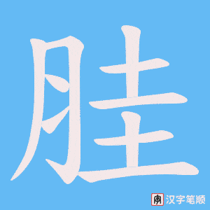 《胿》的笔顺动画写字动画演示