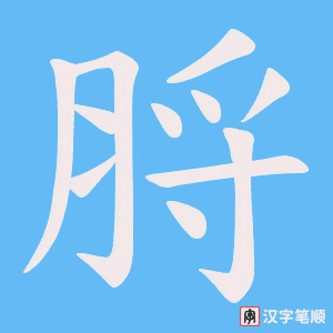 《脟》的笔顺动画写字动画演示