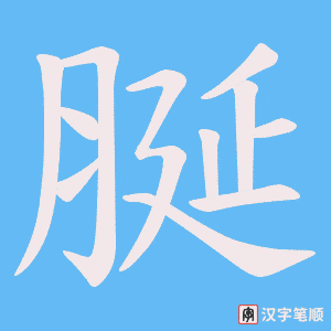 《脠》的笔顺动画写字动画演示
