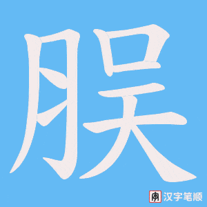 《脵》的笔顺动画写字动画演示