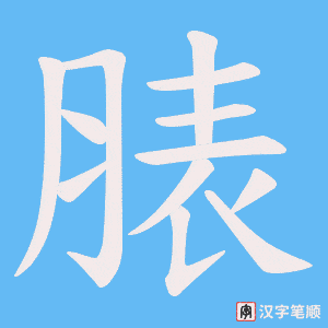 《脿》的笔顺动画写字动画演示