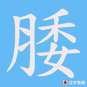 《腇》的笔顺动画写字动画演示