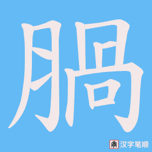 《腡》的笔顺动画写字动画演示