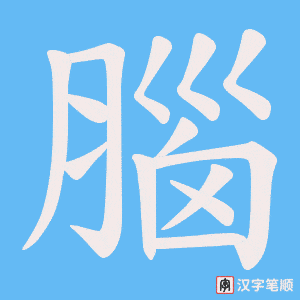 《腦》的笔顺动画写字动画演示