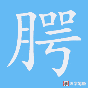 《腭》的笔顺动画写字动画演示