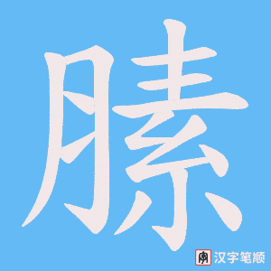 《膆》的笔顺动画写字动画演示