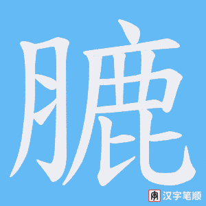 《膔》的笔顺动画写字动画演示
