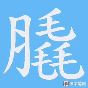 《膬》的笔顺动画写字动画演示