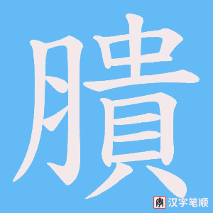 《膭》的笔顺动画写字动画演示