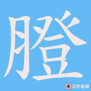 《膯》的笔顺动画写字动画演示