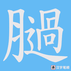《膼》的笔顺动画写字动画演示