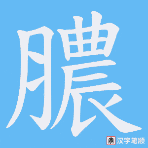 《膿》的笔顺动画写字动画演示