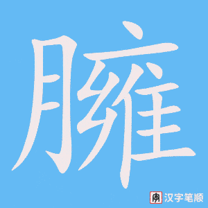《臃》的笔顺动画写字动画演示