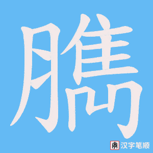 《臇》的笔顺动画写字动画演示