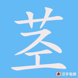 《茎》的笔顺动画写字动画演示