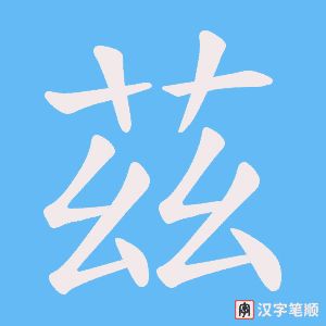 《茲》的笔顺动画写字动画演示