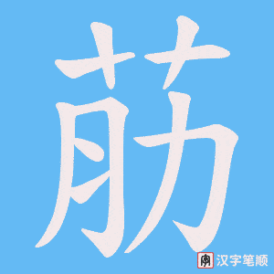《荕》的笔顺动画写字动画演示