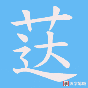 《荙》的笔顺动画写字动画演示