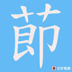 《莭》的笔顺动画写字动画演示