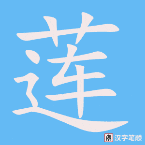 《莲》的笔顺动画写字动画演示