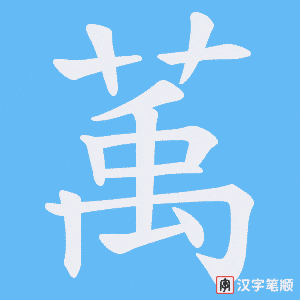 《萭》的笔顺动画写字动画演示