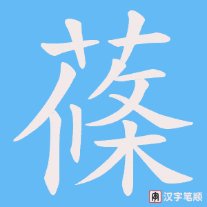 《蓧》的笔顺动画写字动画演示