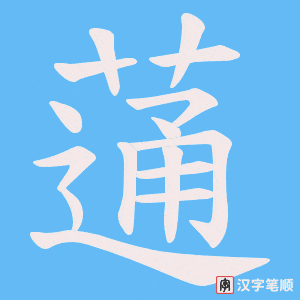 《蓪》的笔顺动画写字动画演示