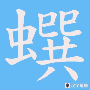 《蟤》的笔顺动画写字动画演示