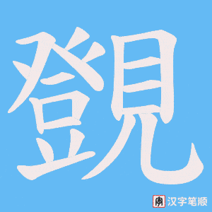 《覴》的笔顺动画写字动画演示