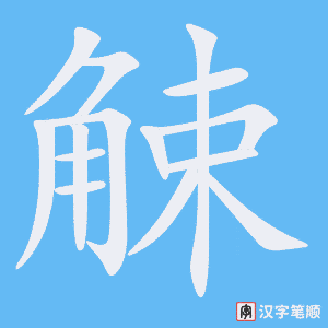 《觫》的笔顺动画写字动画演示