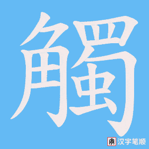《觸》的笔顺动画写字动画演示