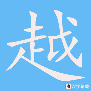 《越》的笔顺动画写字动画演示