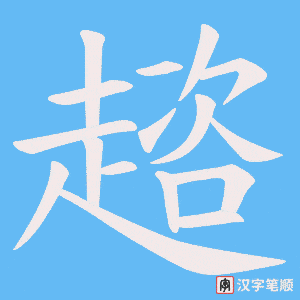 《趦》的笔顺动画写字动画演示