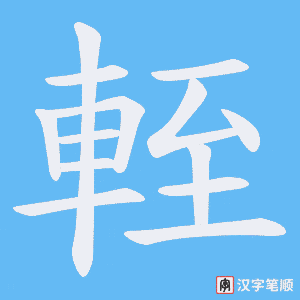 《輊》的笔顺动画写字动画演示