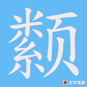 《颣》的笔顺动画写字动画演示