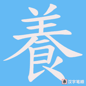 《養》的笔顺动画写字动画演示