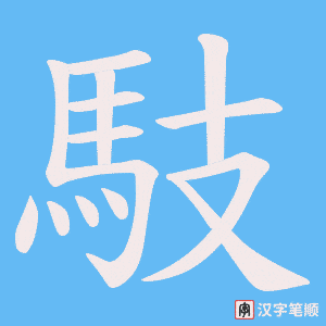 《馶》的笔顺动画写字动画演示