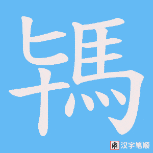 《駂》的笔顺动画写字动画演示